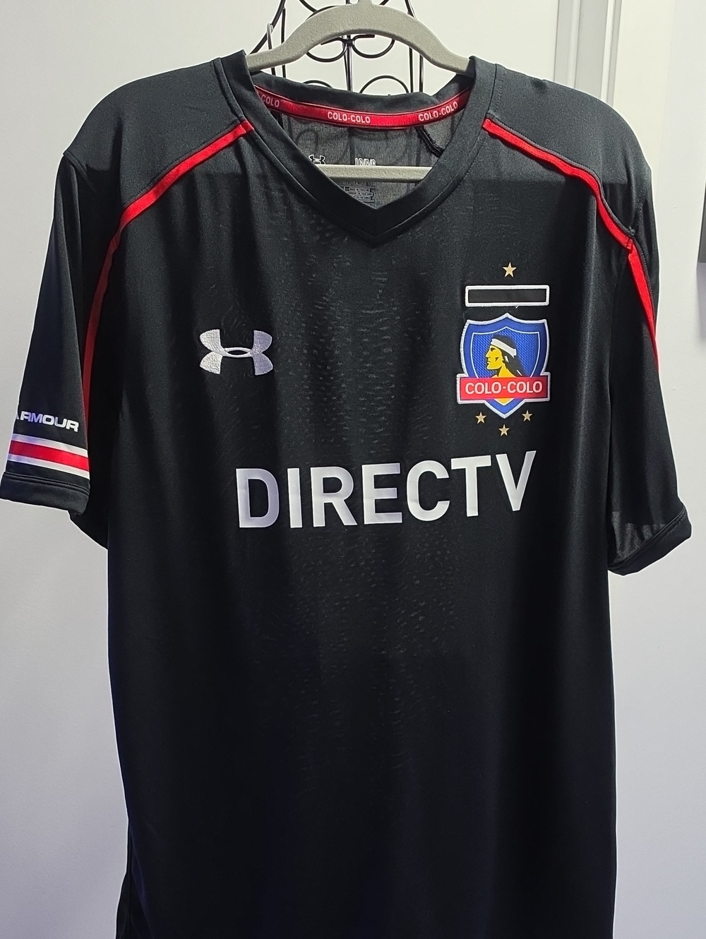 Under Armour Colo-Colo Black Soccer Jersey with Red Accents